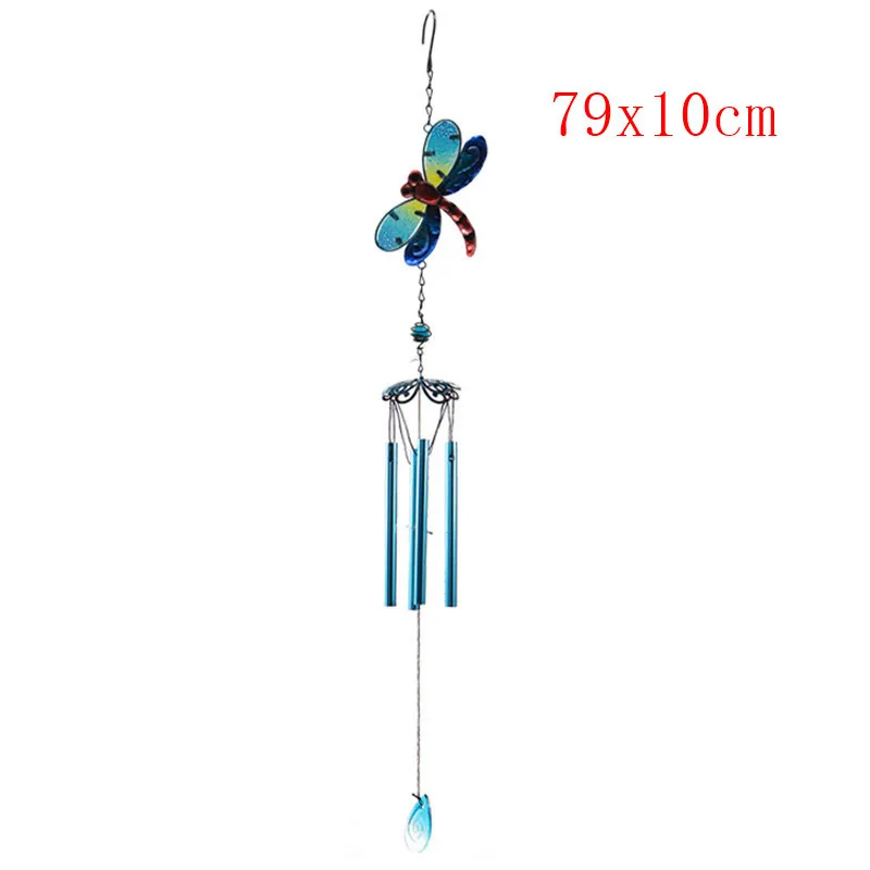 

Glass Painted Wind Chimes Home Decoration Hummingbird Butterfly Dragonfly Creative Metal Pendant Garden Outdoor Living Ornament
