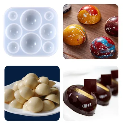 

DIY Crystal Beads Epoxy Mold Semicircle Accessories Silicone Mold Semicircle Mirror Surface Transparent Jewelry