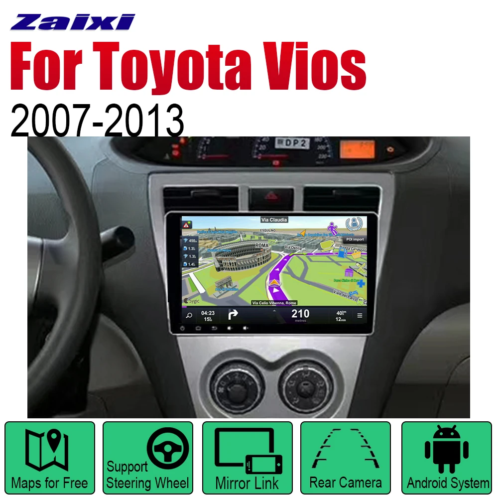 ZaiXi Android автомобильный Радио Стерео gps навигация для Toyota Vios 2007 ~ 2013 Bluetooth wifi 2din