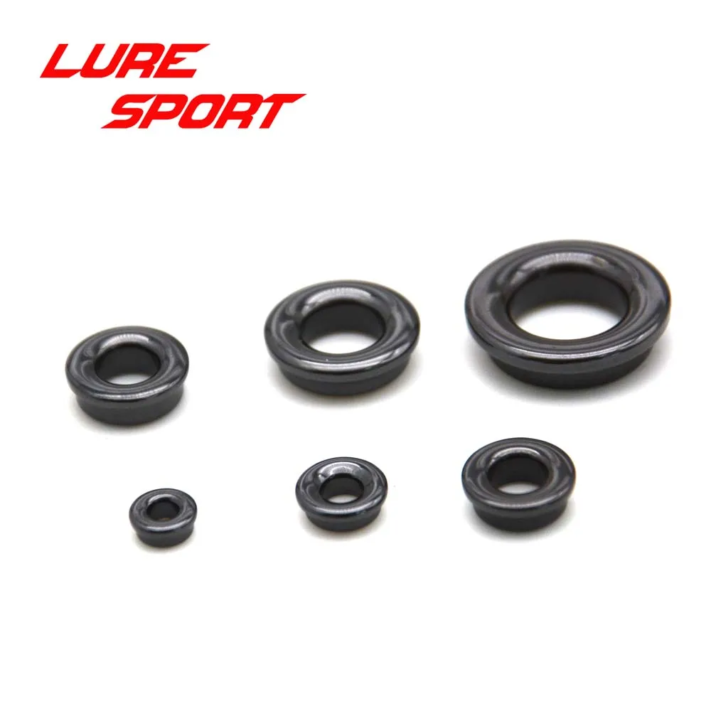 LureSport 12pcs 18pcs size 6-20 Thickening Alconite Ring Ceramic Black Guide Ring Rod Building component Repair DIY Accessory enlarge