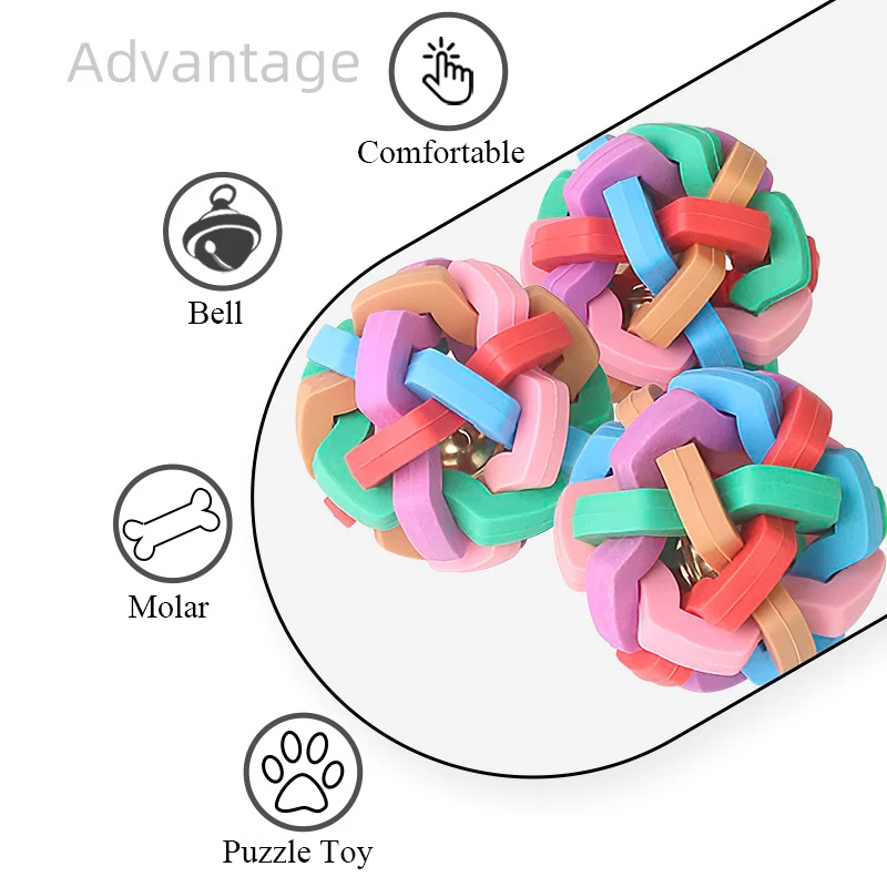 

TPR Colorful Woven Ball Interactive Chew Ball Dog Toy For Bite-Resistant Molar Teeth Wear Resistance Training New Pet Supplies
