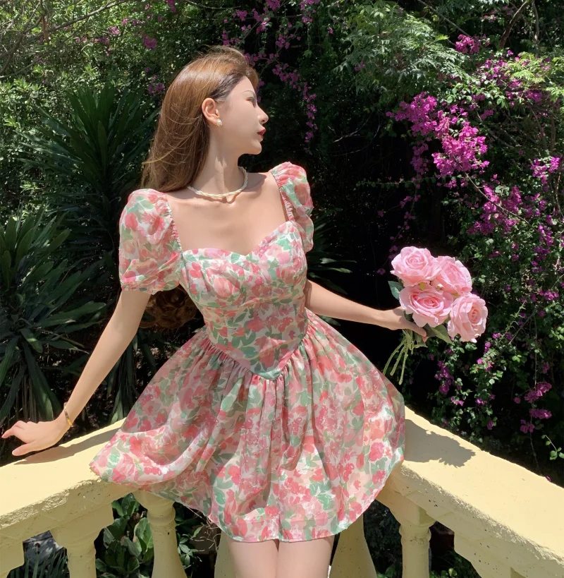 Женское жаккардовое платье с коротким рукавом короткое ТРАПЕЦИЕВИДНОЕ ПЛАТЬЕ