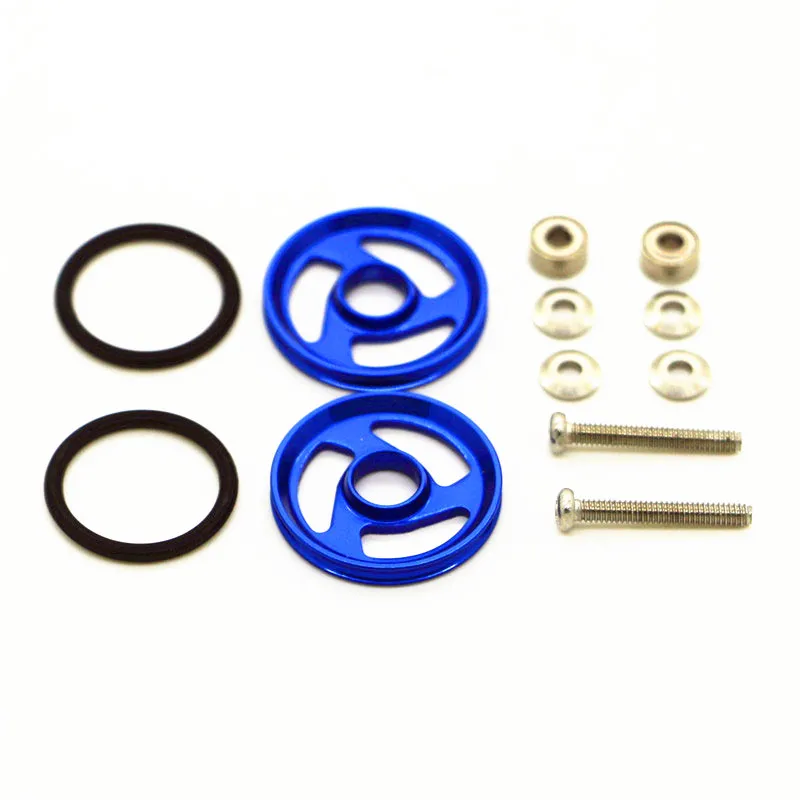 

RFDTYGR 19mm Aluminum Rollers With Soft Rubber Ring Custom PartsTamiya Mini 4WD19mm Colored Aluminum Guide -Wheel D019 2sets/lot