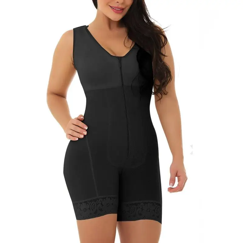 Women'S Corset Waist Trainer Tummy Control Slimming Shapewear Lingerie Underwear V Neck Zipper Bodysuit