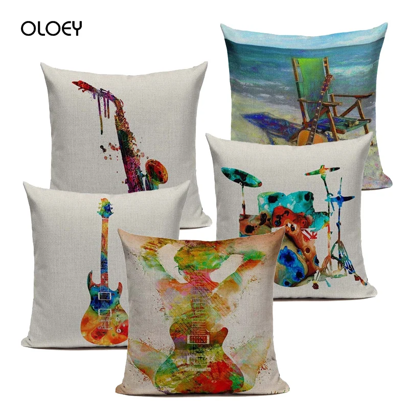 Высококачественная музыкальная серия декоративная льняная наволочка для дома