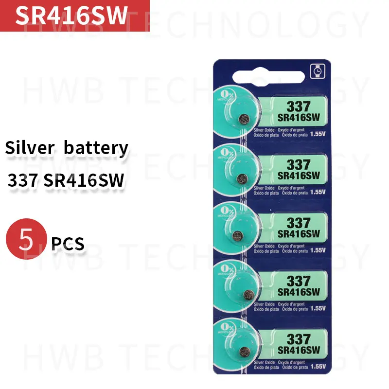 5X Новый долговечный 337 SR416SW 623 D337 V337 SP337 часовая батарейка сделано в Японии 100%