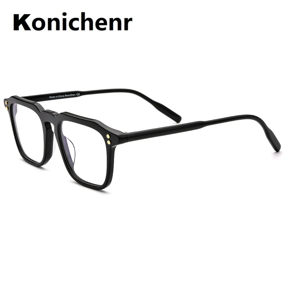 Konichenr America Fashion Acetate Rectangle Glasses Frame Men Optical Prescription Spectacles Women Transparent Eyeglass 9165