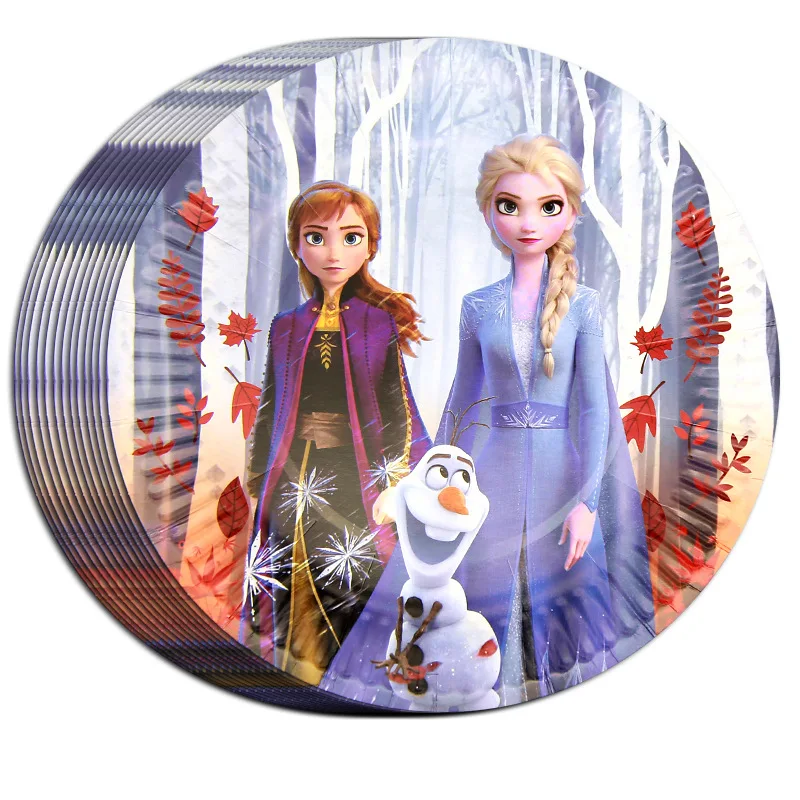 

Disney cartoon ice snow party set flag paper tray disposable tablecloth gift bag suitable for birthday and Christmas