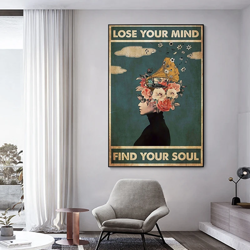 Потеряйте ума и найдите вашу душу-это музыка плакат печать живопись декоративная