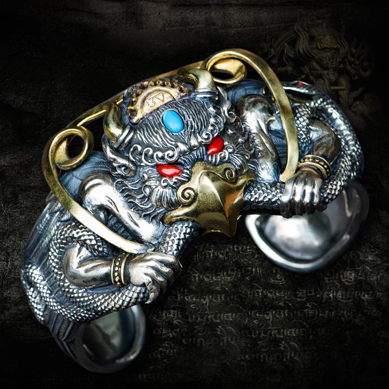 

Handmade Silver Bracelet Dapeng Bird Men And Women Open Retro Bracelet Fashion Personality Trend Jewelry Accessories