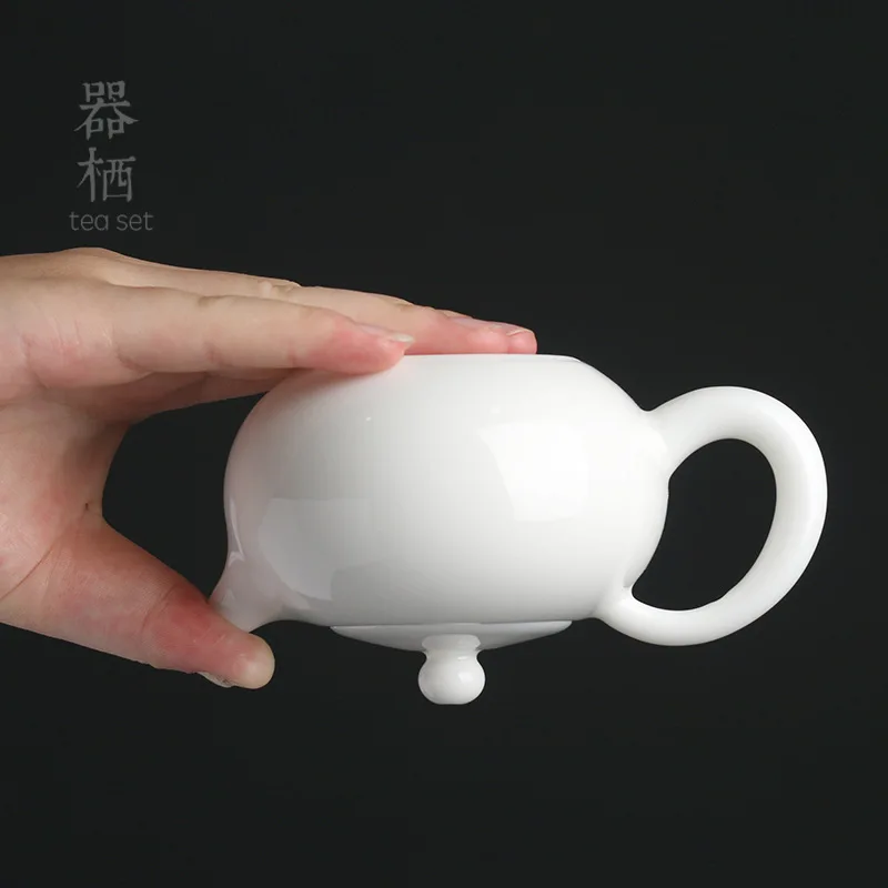 

Sheepskin Jade White Porcelain Xi Shi Pot Porcelain Kung Fu Tea Set Single Teapot White Porcelain