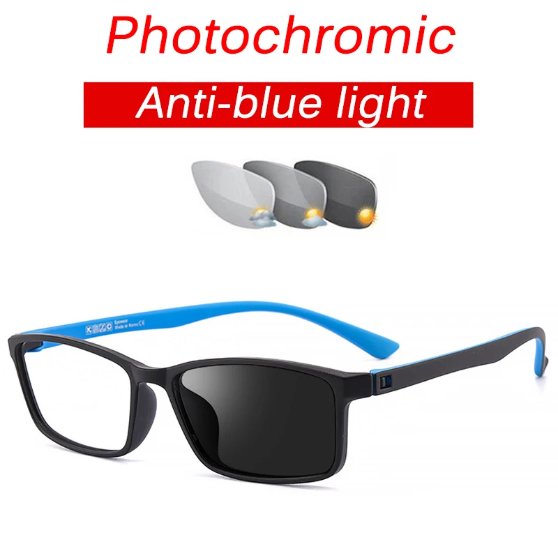 

2021 Fashion Full frame Photochromic Reading Glasses Men Women Anti-blue light TR90 Presbyopia Eyewear Diopters +1.0 To +4.0