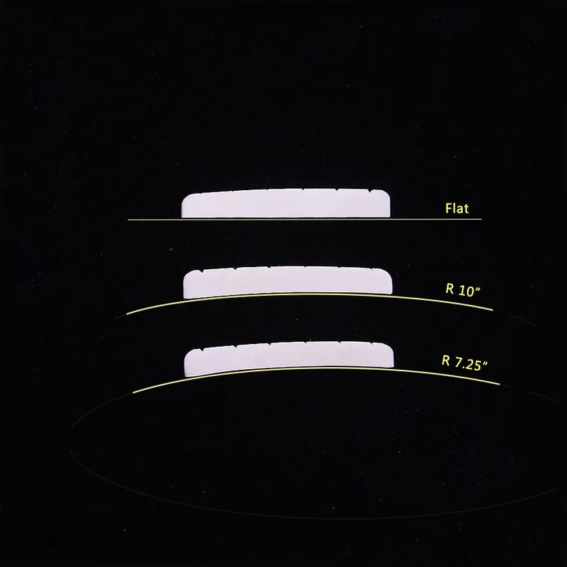 Настоящая щелевая костяная гайка для электрогитары(нижняя плоская/R7.25/R10 42 мм/43 мм* 3,4 мм* 6 мм