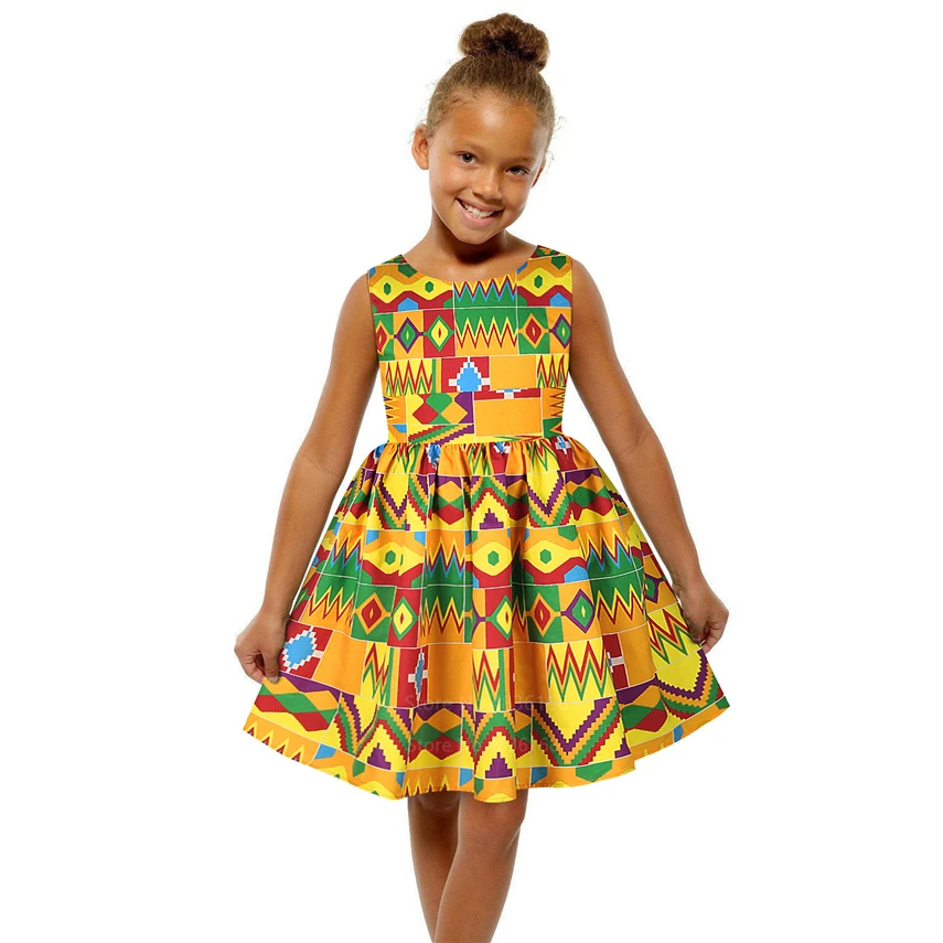 

African Clothes Fashion Kids Dashiki Print 2020 Kawaii Baby Girls Dress African Drsses for Women Family Mother and Daughter