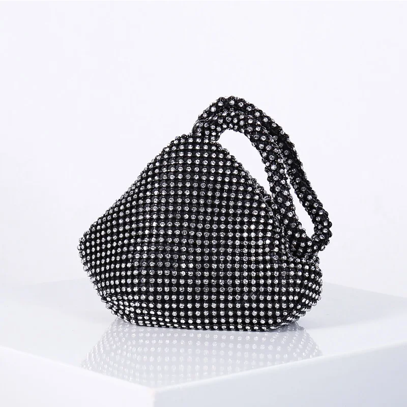 

Polyester Women Luxury Designer Handbag 2021 Girl Shopper Purse Fashion Handmade Diamond Landmine Shape Clutch Joker Evening Bag