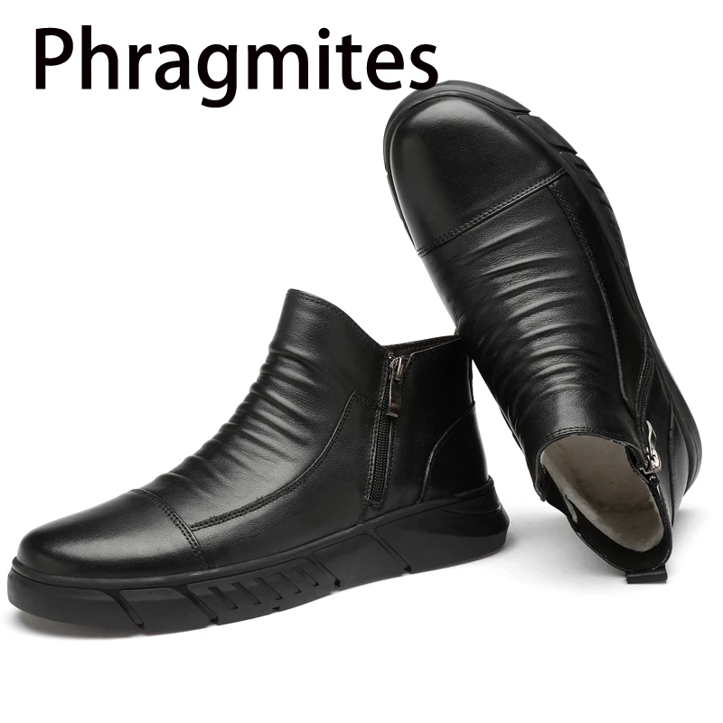Phragmites/кожаная повседневная обувь в деловом стиле; новые брендовые кожаные ботильоны; мужские ботинки осень-зима; удобная мужская обувь
