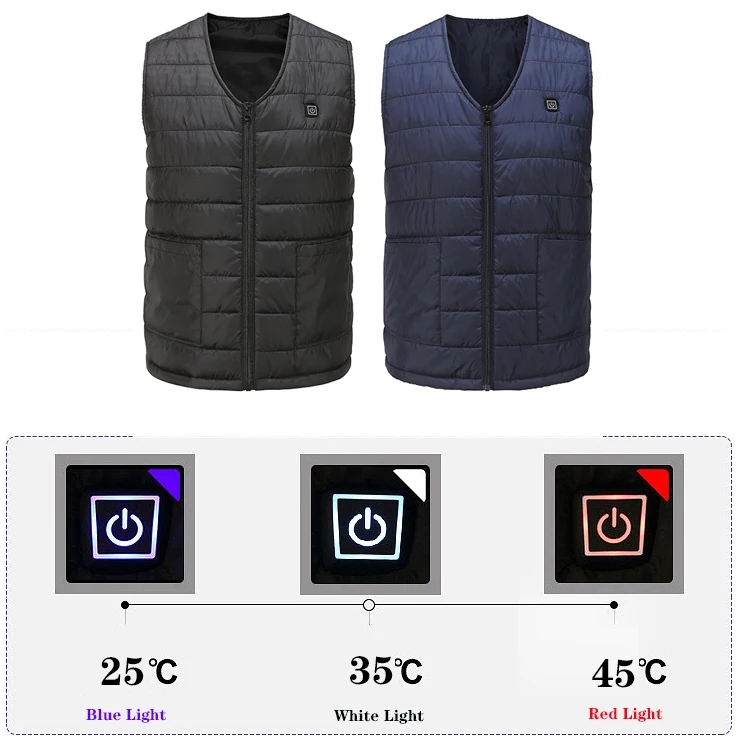 Plus Size 10 Area Heating Vest Men/Women V-neck USB Heated Vest Smart Control Temperature Heating Jacket Coat Winter Hunting