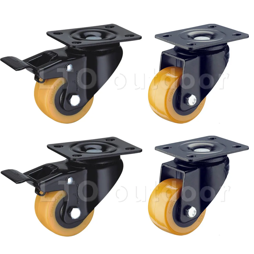 

Heavy Duty 360 Degree Swivel Caster Wheels PU Silent Wheels for Carts Cabinet Dining Car Furniture Home Accessories