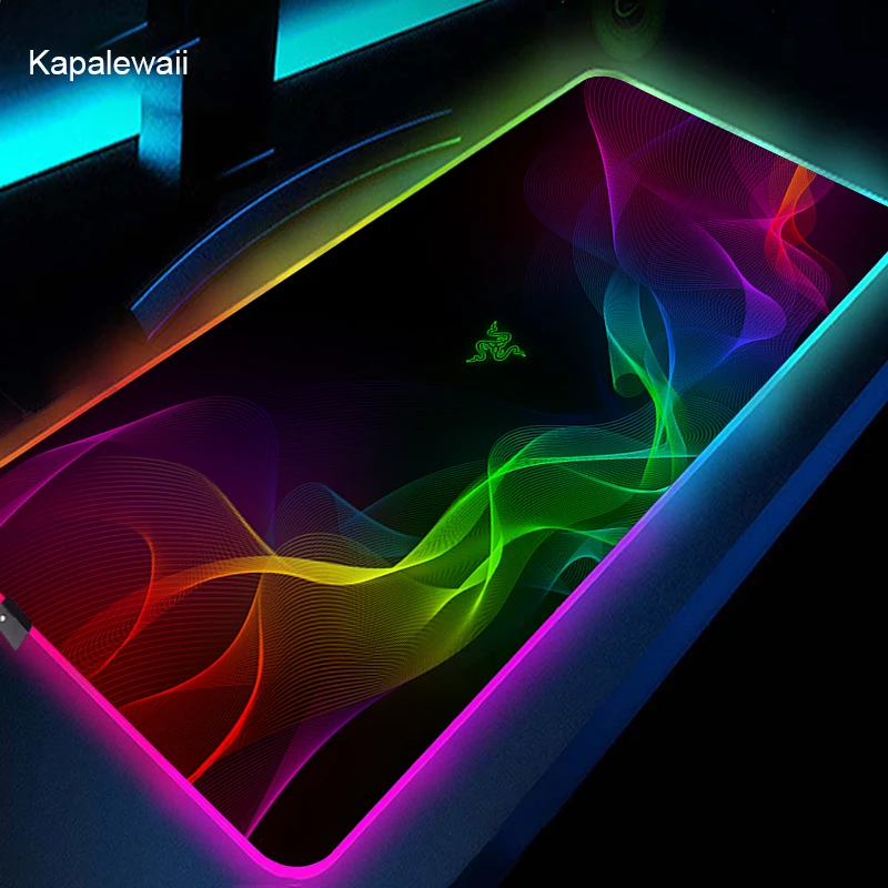 rog razer 900x400 xxl large led pc mousepad gamer gaming mouse pad accessories desk keyboard mat computer laptop lol mausepad free global shipping