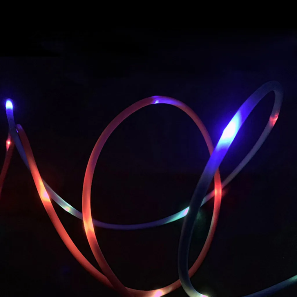 2019 модный кабель для освещения 1 м Type c со светодиодной струящейся умной зарядкой