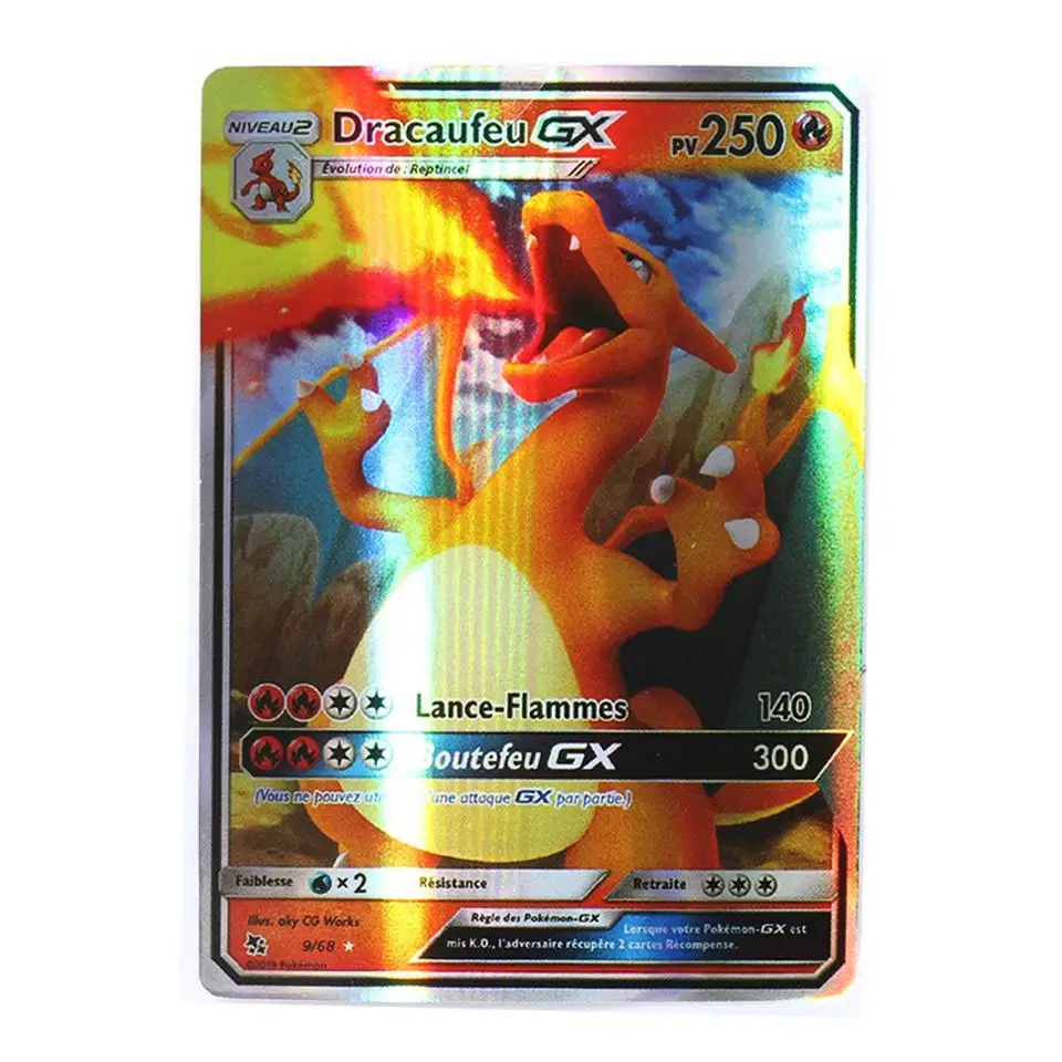 

100PCS French Version Pokemon Cards Francais V GX MEGA TAG TEAM EX Game Battle Pokmon Card Game for Children Birthday Gift