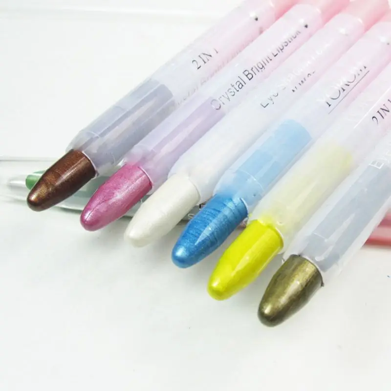 Мерцающий карандаш для губ тени век стойкий макияж красивая подводка|Бронзеры и