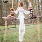 Женское свадебное платье-Русалка LORIE, облегающее шифоновое платье с открытыми плечами и длинными рукавами-фонариками в богемном стиле