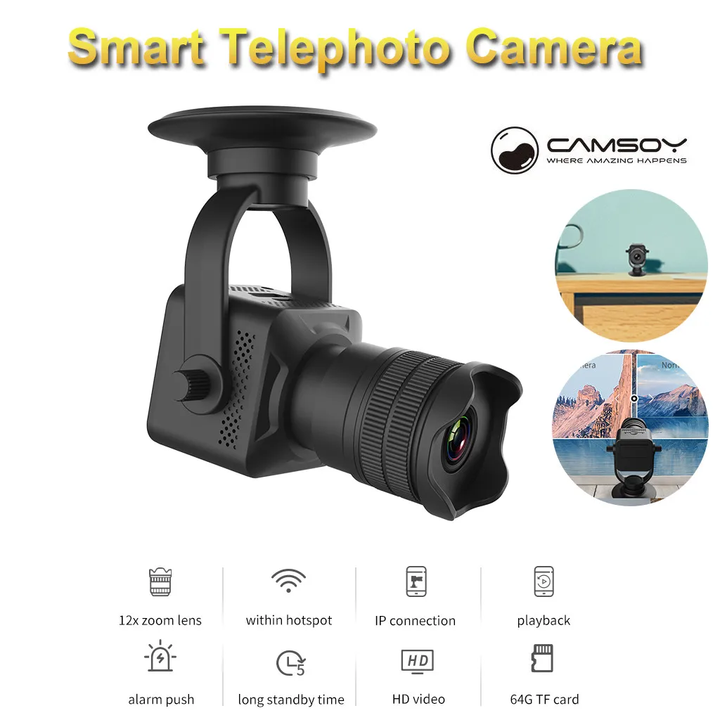 Outmix 12x Zoom 1080P мини-камера с высоким фокусным объективом видеокамера WiFi IP P2P инфракрасная камера наблюдения видео рекордер pk sq11 sq13