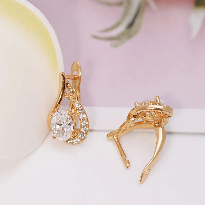 MxGxFam Золото Цвет 18 k новое кольцо с цирконами Серьги для женщин модные ювелирные изделия AAA+ без никеля
