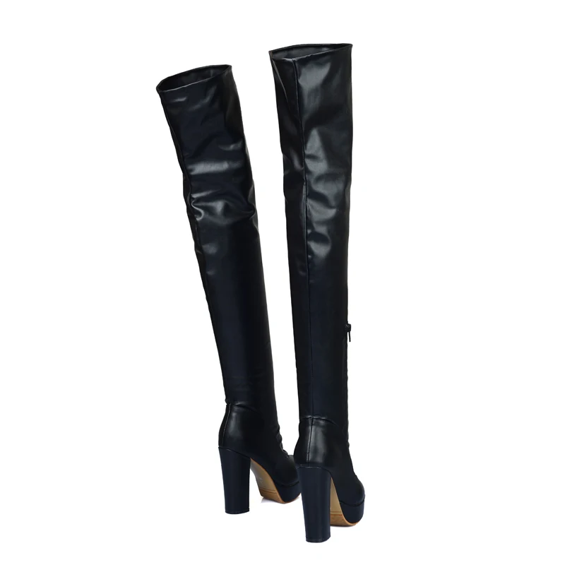 

Fashion Thigh High Boots Women Platform Sexy Soft Stretch Over-the-Knee Boot High Heels Designer Long Shoes Lady Large Size 48