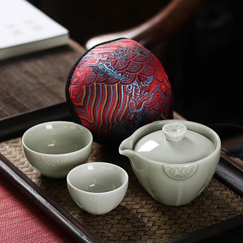 Японские керамические чашки чая для путешествий включает в себя 1 горшок 2