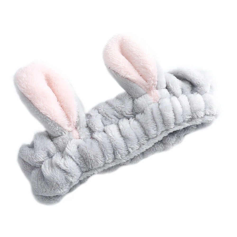 Женская повязка на голову AWAYTR мягкая эластичная из хлопка с кроличьими ушками