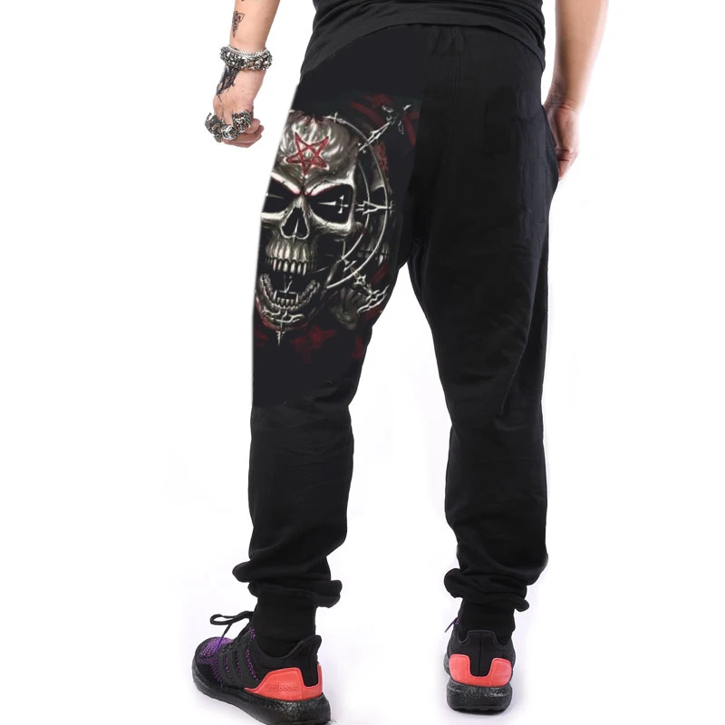

Men Cool Fashion Hip Hop Floral Joggers Gym Sport Casual Sweatpants Bodybuilding Pants Trousers Skull W25