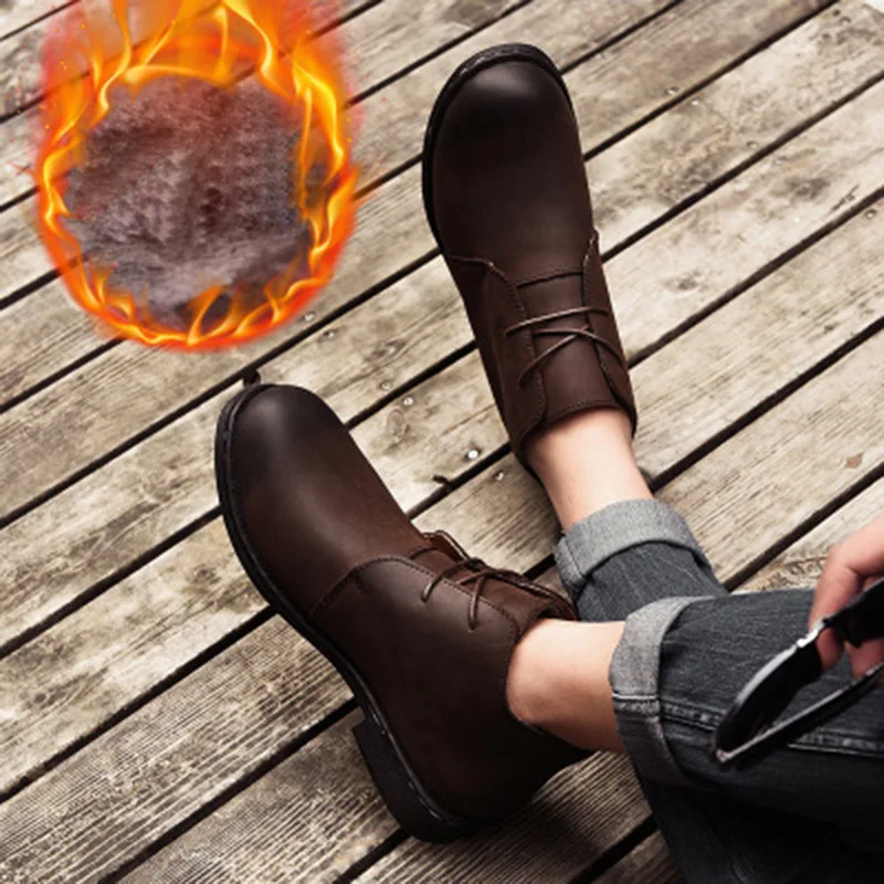 MRCAVE/2019 г. Мужские ботинки высокого качества из спилка зимние Dr высокие