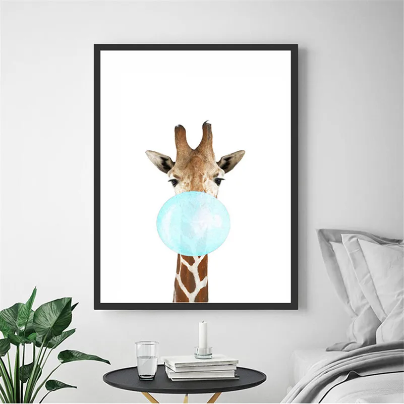 Декор для детской комнаты в скандинавском стиле постер с жирафом Картина на