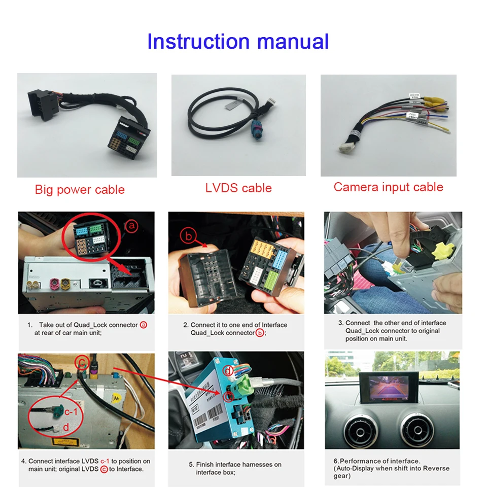 Автомобильный оригинальный адаптер для обновления экрана с камерой переднего и