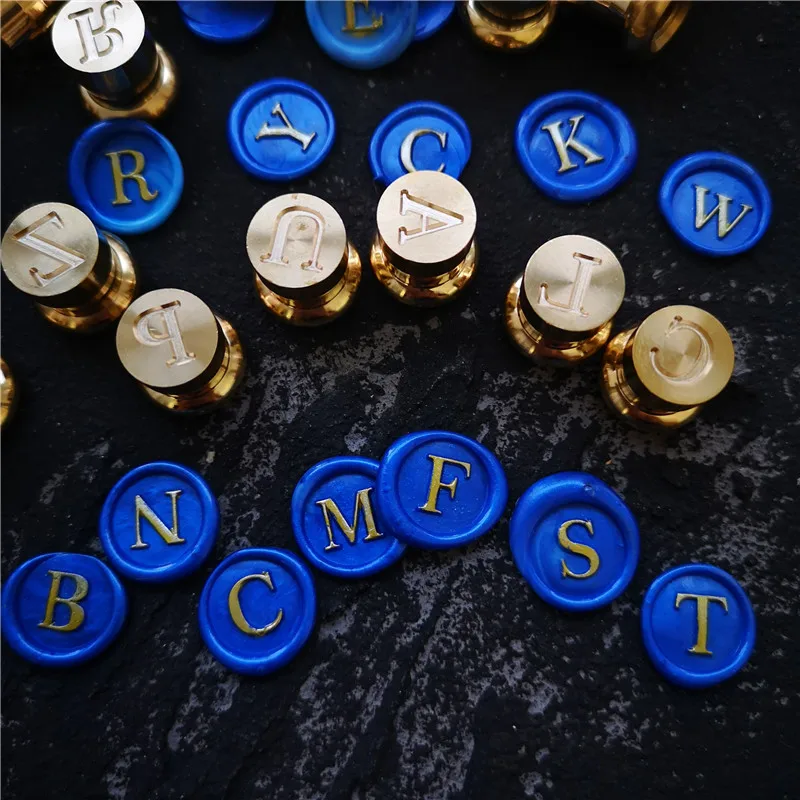 Мини-Восковая печать Размер 1 2 см размер медная латунная головка Классическая 24