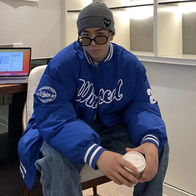 Autumn and Winter New American Baseball Uniforms Men and Women Loose Trend Fashion Sports Wind Plus Velvet Baseball Uniforms