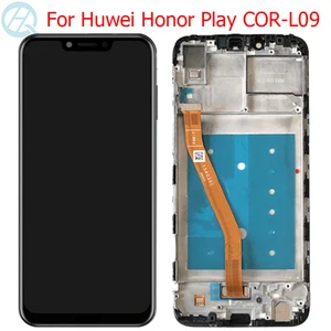 original honor play lcd for huawei honor play display with frame 6 3 for huawei cor l29 lcd display touch screen panel parts free global shipping