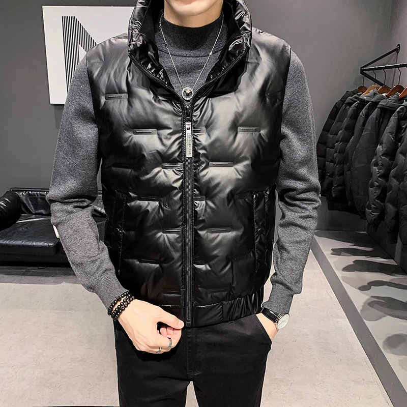 Casual Solid Men's Jacket Sleeveless Vests Outwear Down Coats Male Autumn Winter Vest Warm Thicken Waistcoat Youth Tops Clothing