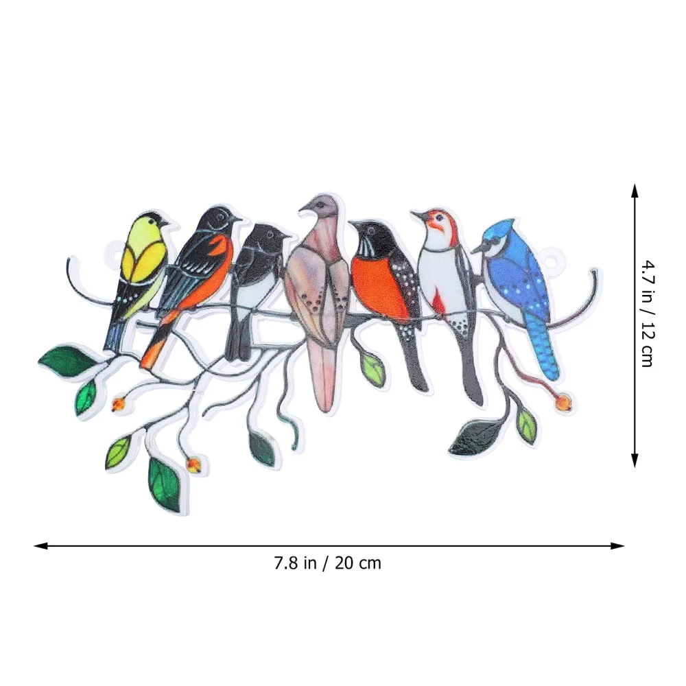 

1pc Stained Birds Hanging Ornament Window Pendant Ornament Home Decoration