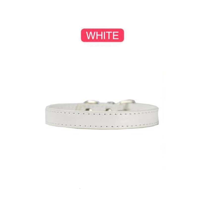 White SUPREPET ошейники для кошек из искусственной кожи Красочные Мягкие кошачий собачий ошейник для маленьких кошек средних кошек щенков Регулируемый ошейник кожаный ремешок - Цвет: White