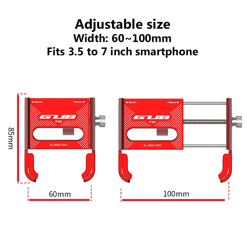 gub p10 p20 aluminum bike phone holder for 3 5 to 7 5 phone bicycle stand scooter motorcycle mount support handlebar clips p30 free global shipping