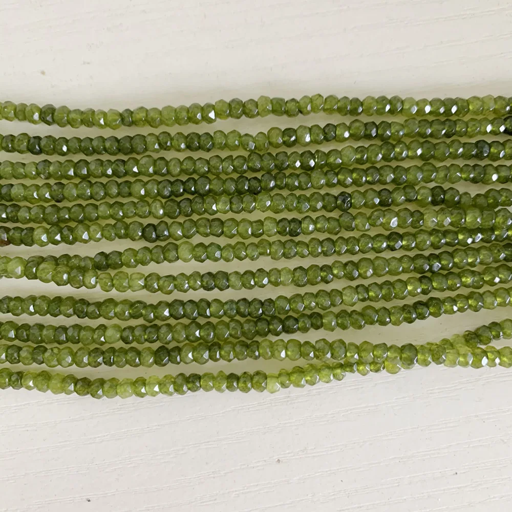 Для изготовления ювелирных изделий 2x4 мм камень зеленый нефрит халцедон