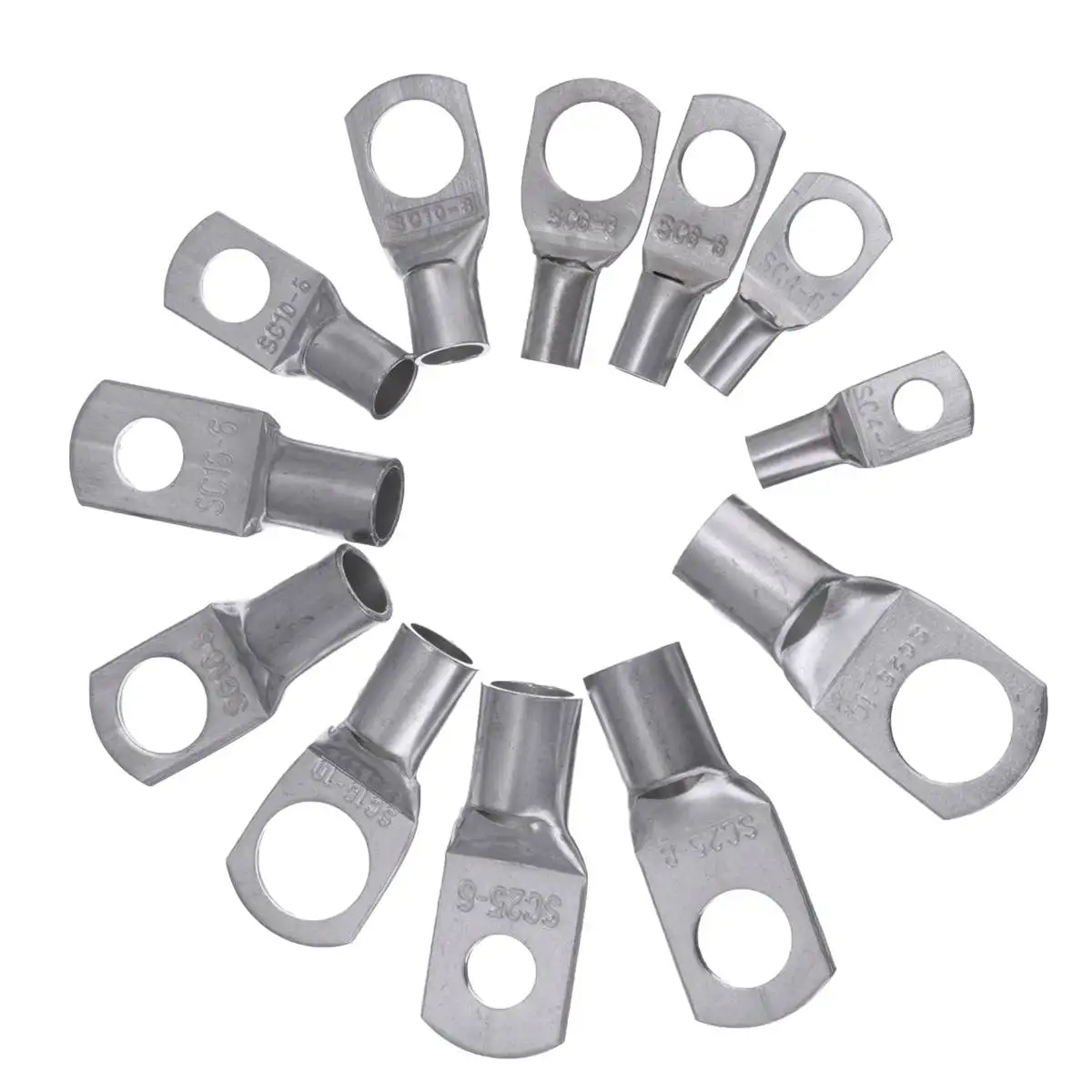 Медь кабельных наконечников кольцу клемы комплект с коробкой SC6 SC25 Луженая