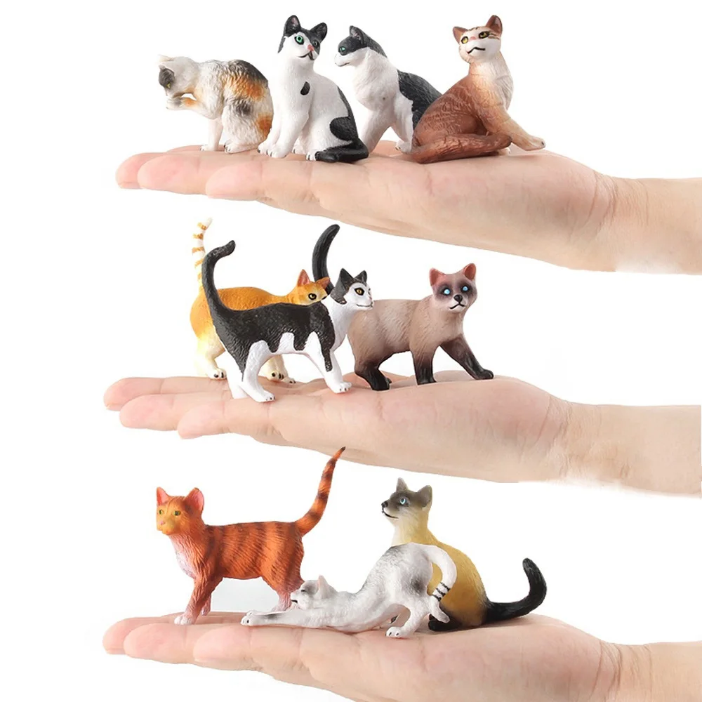 

Simulation Mini Cat Animal Model Small Plastic Miniature Figurine home Decoration Accessories Gift For Kids Toy Statue
