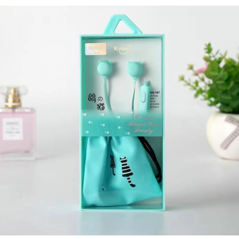 Милые наушники с кошкой 3 5 мм гарнитура микрофоном музыкальная вкладыши для iPhone 6