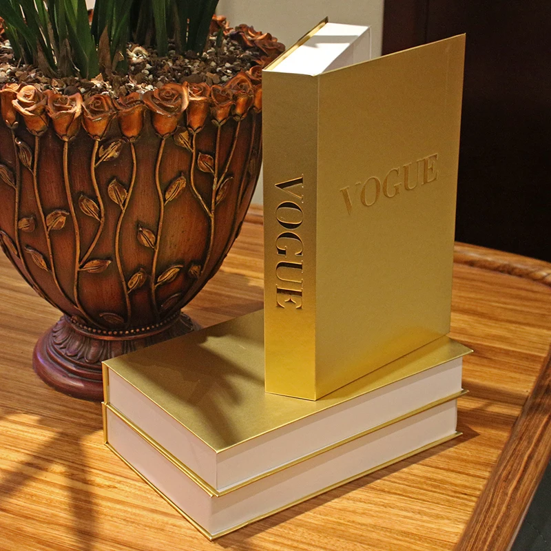 

Gold Fake Books Decoration Luxe Imitation Book Storage Box Simulation Book Coffee Table Fashion Simple Desktop Decoration