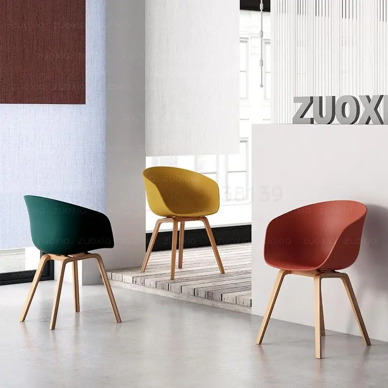 Скандинавский обеденный стул для дома из массива дерева современный