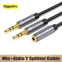 3 5mm jack headphone aux cables 3 5 mm female to 2 male mic audio y splitter for phone computer pc adapter extension cord cabo